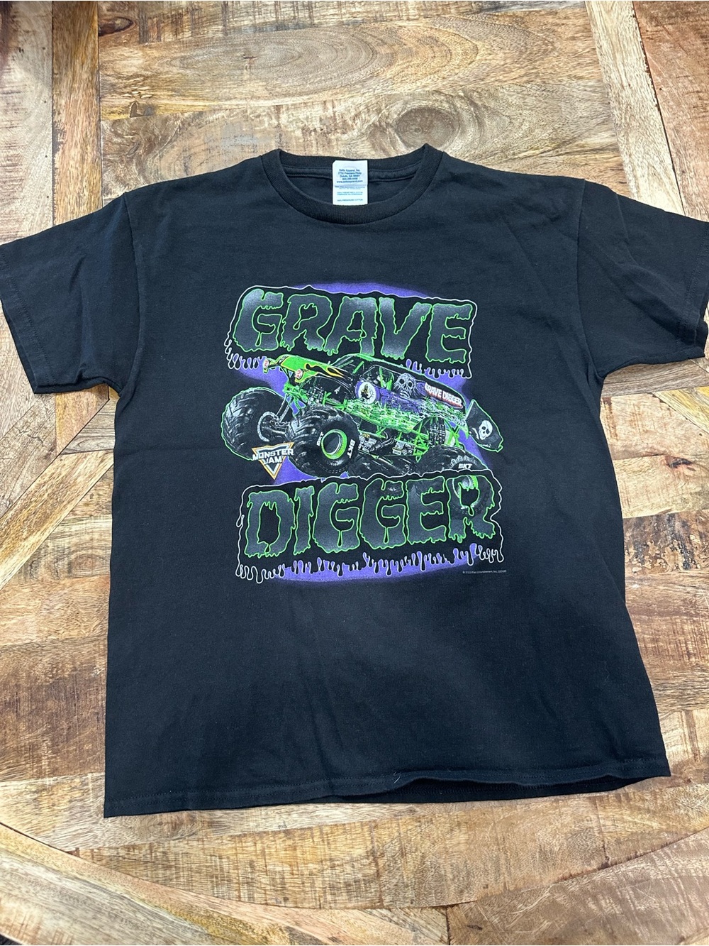 Grave Digger Black Short Sleeve Kids Tee by Delta